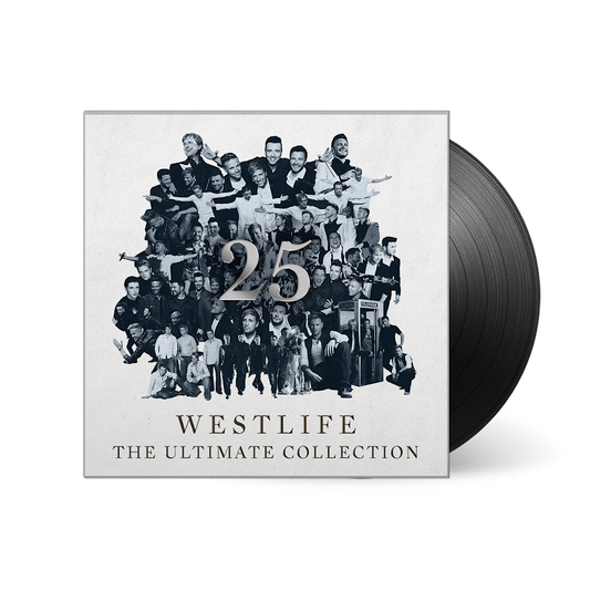 Westlife - 25 The Ultimate Collection Vinyl Vinyl record with Westlife album cover featuring a collage of the band members and the number 25.