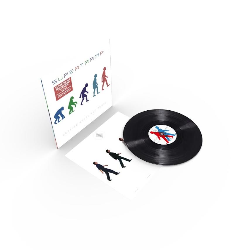 Supertramp - Brother Where You Bound (Half Speed Master) Vinyl record with cover and mini figures on a white background