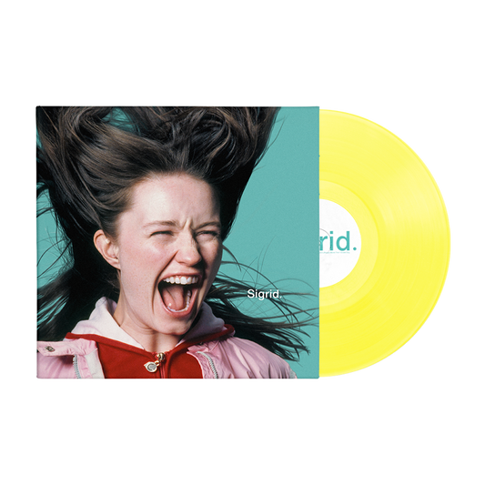 Sigrid - There's Always More That I Could Say Vinyl record with a person screaming and a yellow label on a white background
