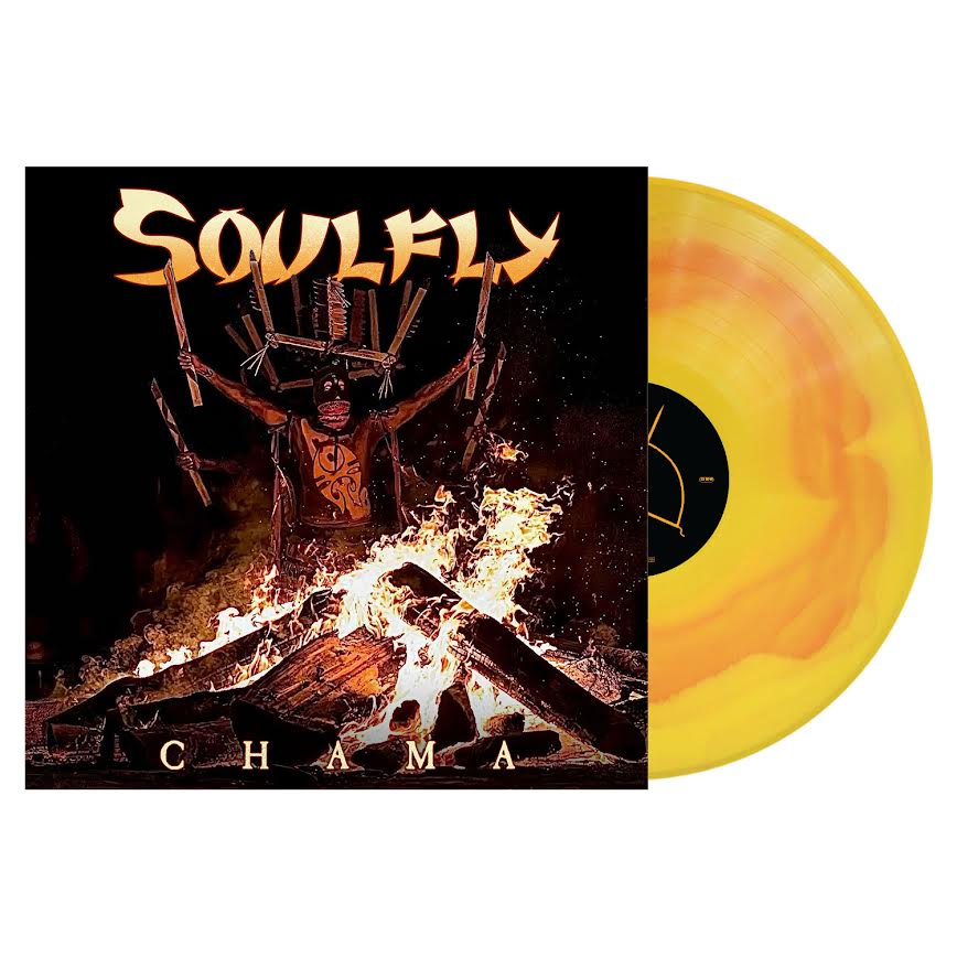 Soulfly - Chama Vinyl record with 'Soulfly' album cover featuring a person on fire and the album name.