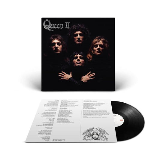 Queen Vinyl record with cover featuring a band's faces and text on a white background
