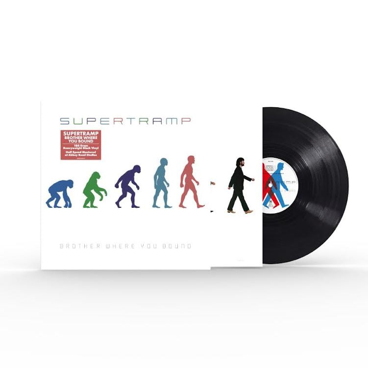 Supertramp - Brother Where You Bound (Half Speed Master) Vinyl record and cover with 'Supertramp' branding on a white background