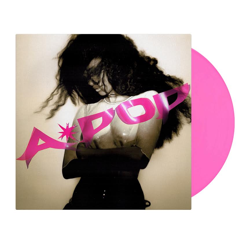 Tyla - A* Pop (Pink) Vinyl Vinyl record with a person wearing a mask and pink text on a beige background