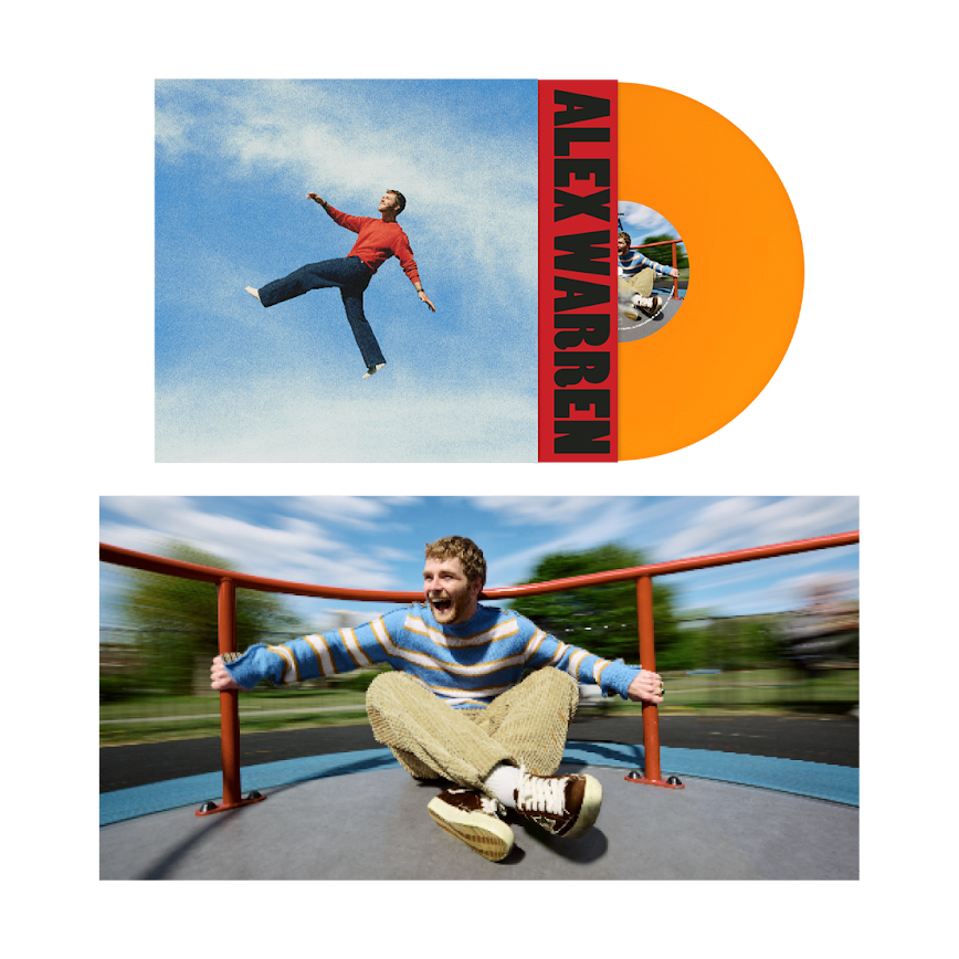 Alex Warren - WILDCHILD (Orange) Vinyl Vinyl record with a cover featuring a person jumping and another person on a playground slide, with 'Alex Warren' branding.