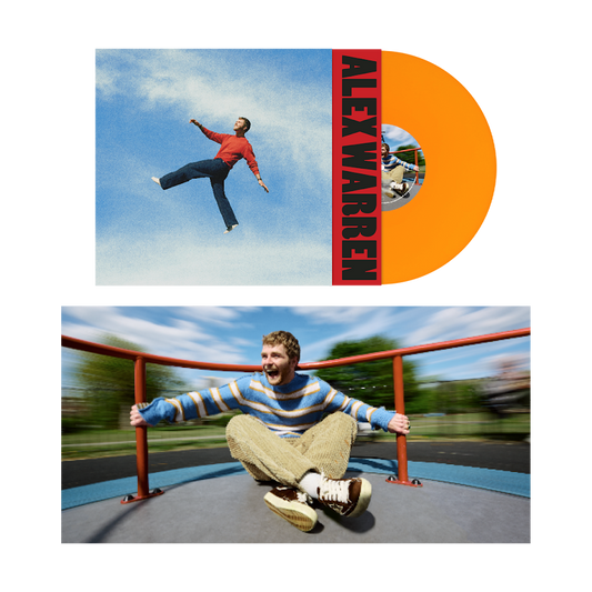 Alex Warren - WILDCHILD (Orange) Vinyl Vinyl record with a cover featuring a person jumping and another person on a playground slide, with 'Alex Warren' branding.