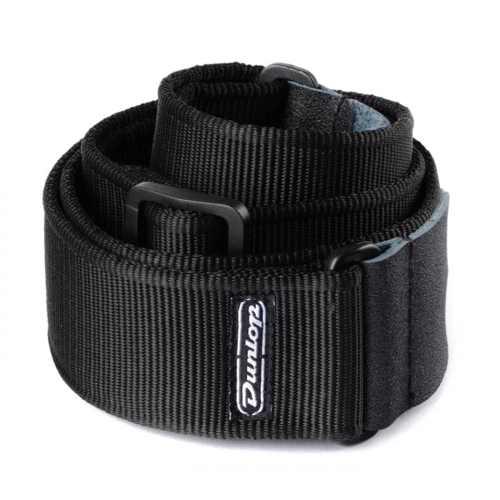 Dunlop Strap - D38-09BK Solid Black Rolled Up