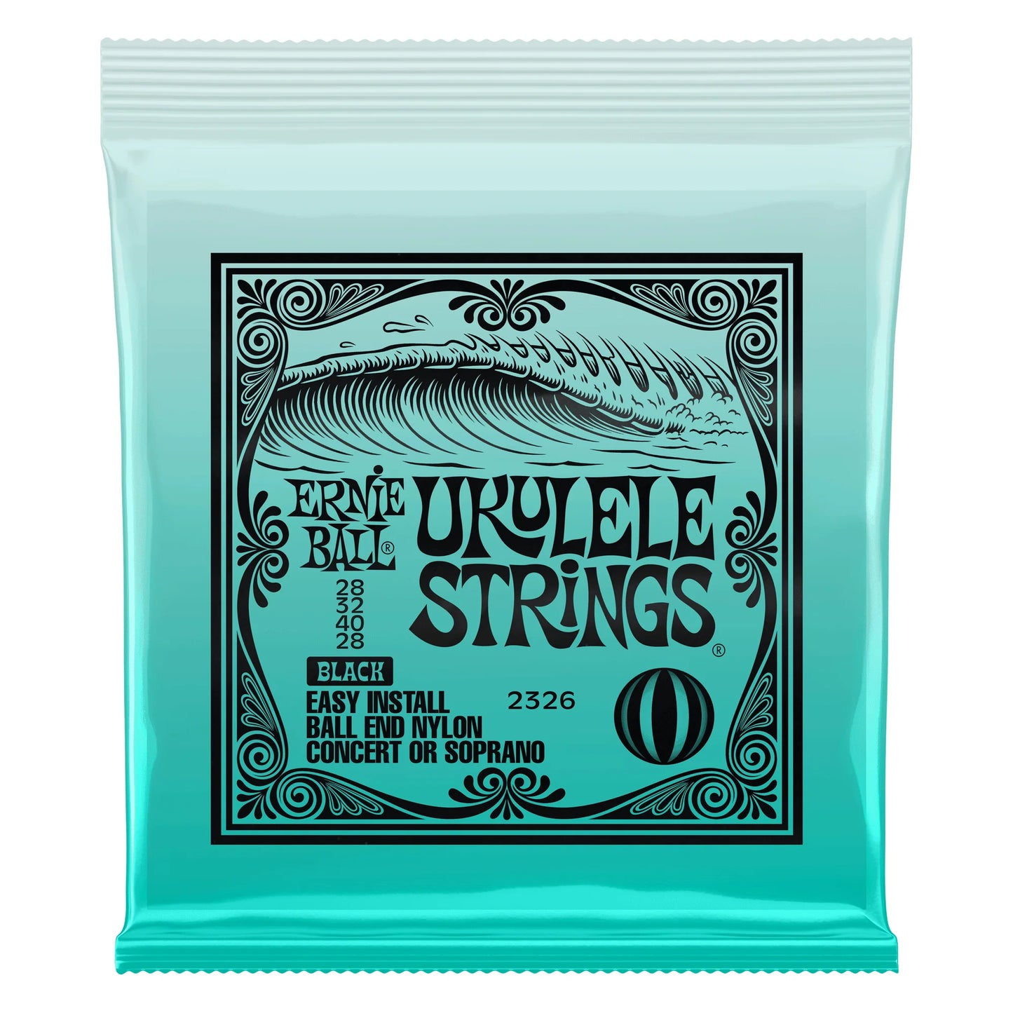 Ernie Ball Concert / Soprano Nylon Ballend Ukuelele Strings - Black