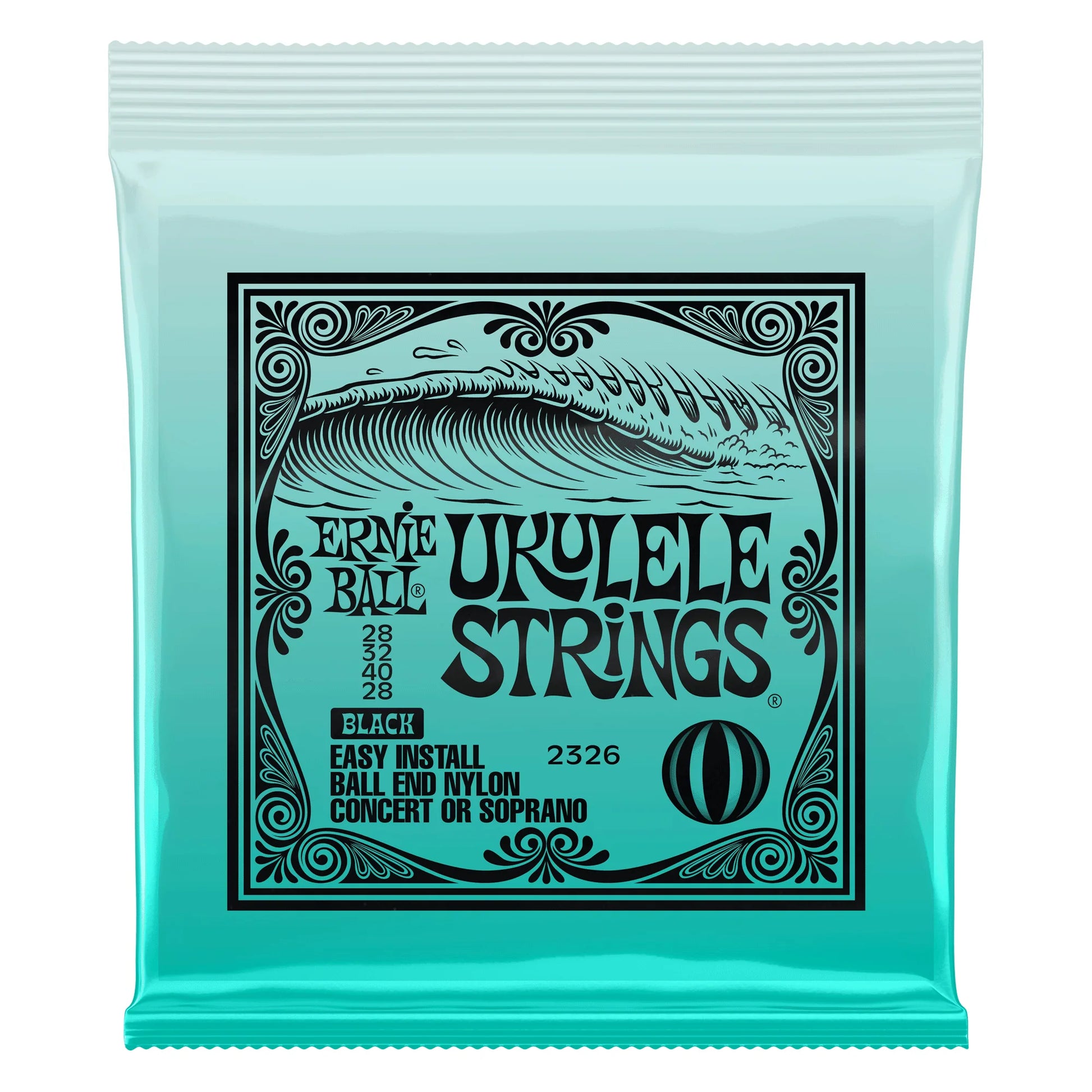 Ernie Ball Concert / Soprano Nylon Ballend Ukuelele Strings - Black