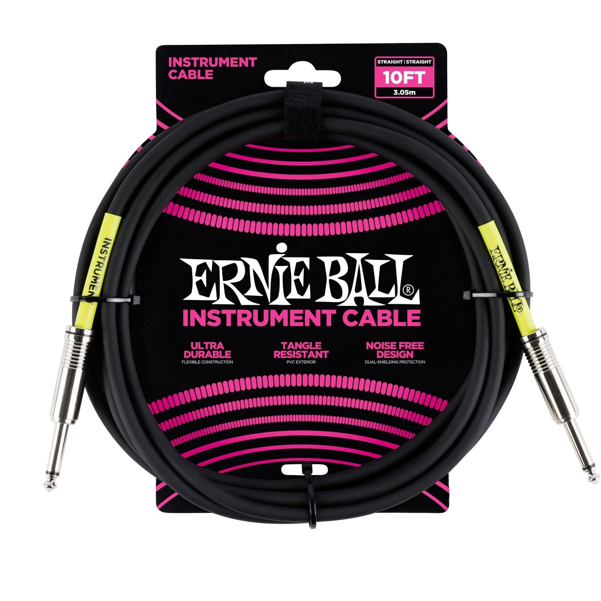 Ernie Ball 10ft Instrument Cable - Black