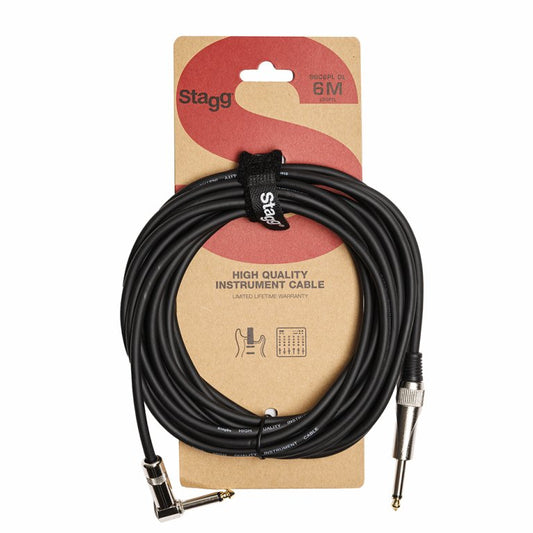 Stagg SGC6PL DL 6m / 20ft Instrument Cable - Angled