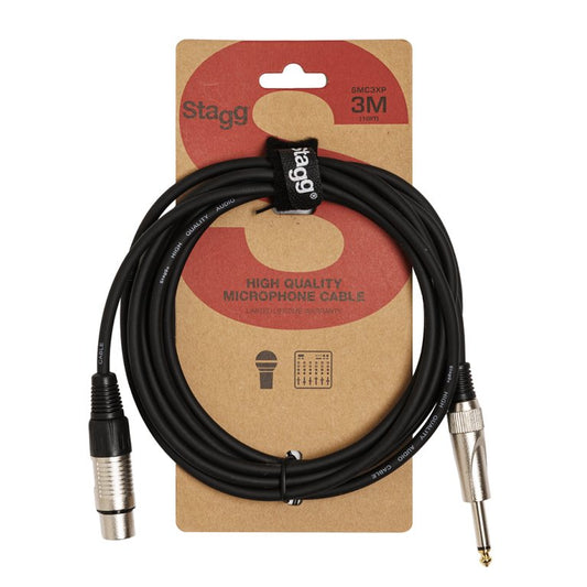 Stagg SMC3XP 3m / 10ft XLR to Jack Microphone Cable