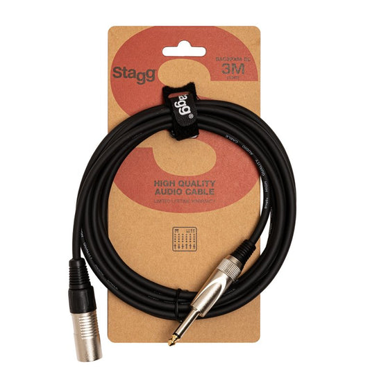 Stagg SAC3PXM DL 3m / 10ft Deluxe Audio Cable - Male XLR to Jack