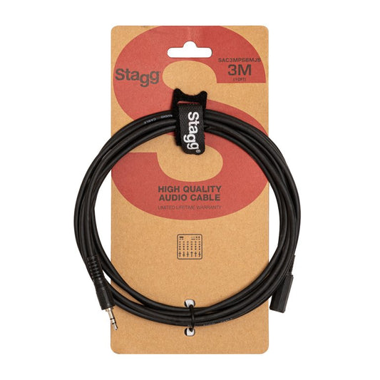 Stagg SAC3MPSBMJS 3m / 10ft Mini Stereo Jack Male to Female Audio Cable