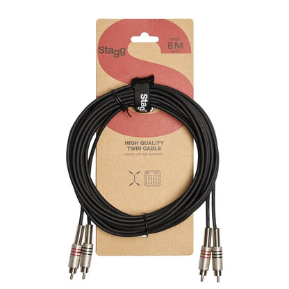 Stagg STC6C 6m / 20ft RCA to RCA Twin Cable