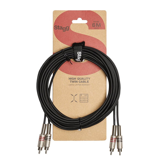 Stagg STC6C 6m / 20ft RCA to RCA Twin Cable