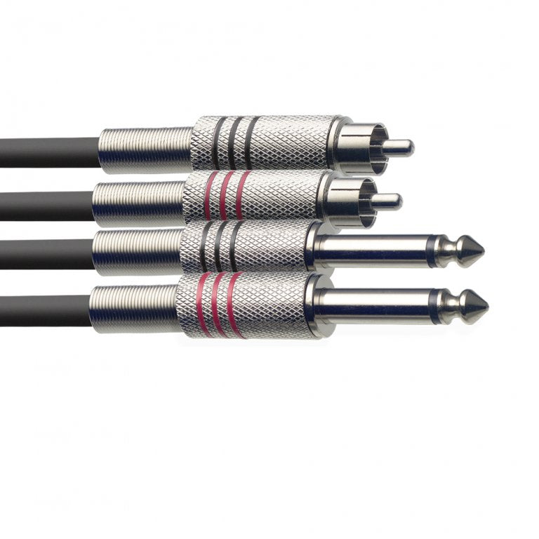 Stagg STC3PCM 3m / 10ft RCA to 2x Jack Twin Cable