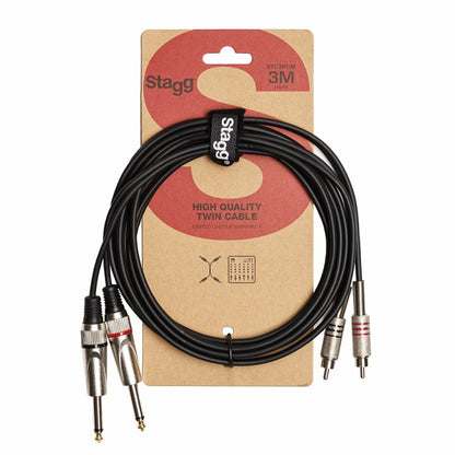 Stagg STC3PCM 3m / 10ft RCA to 2x Jack Twin Cable