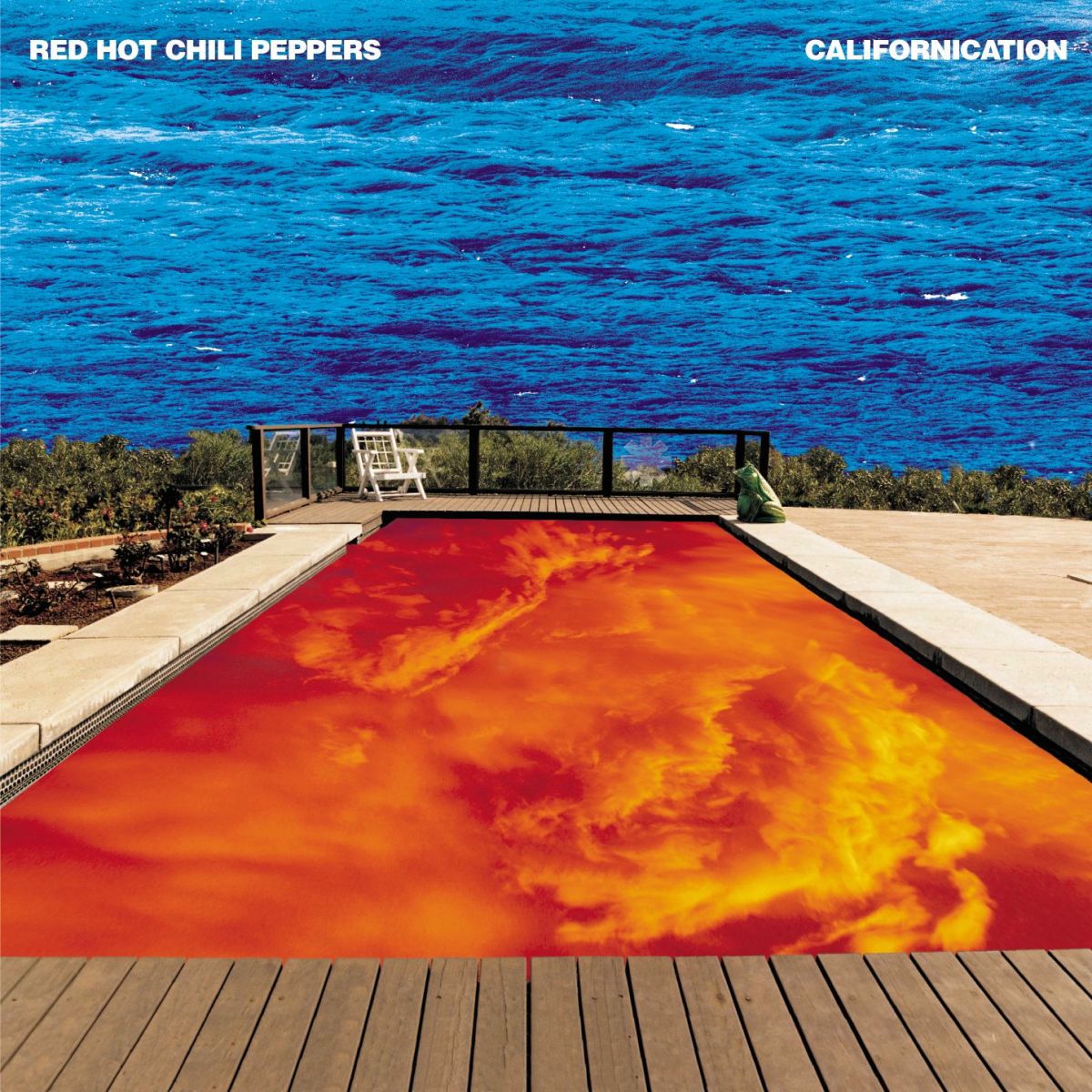 Red Hot Chili Peppers - Californication Vinyl - Album cover with a pool and fiery design, featuring 'Red Hot Chili Peppers' and 'Californication'.