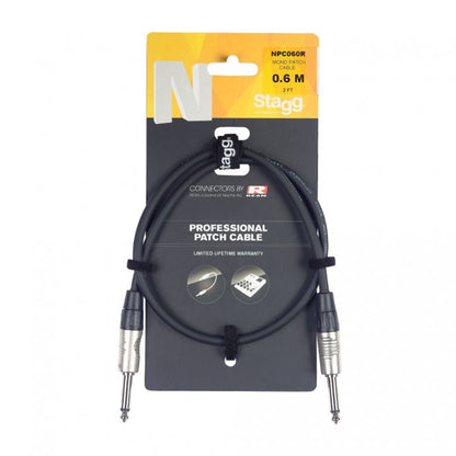 Stagg NPC030R 30cm / 1ft Mono Jack Patch Cable