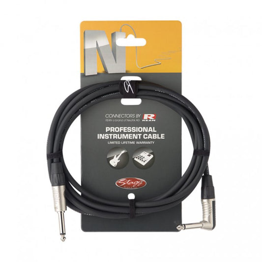Stagg NGC6PLR 6m / 20ft Deluxe Instrument Cable - Angled