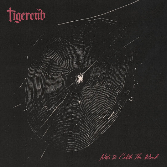 Tigercub - Nets to Catch the Wind (Granite) Vinyl Album cover with spider on a web, featuring the text 'tigercub' and 'Nets to Catch The Wind'.