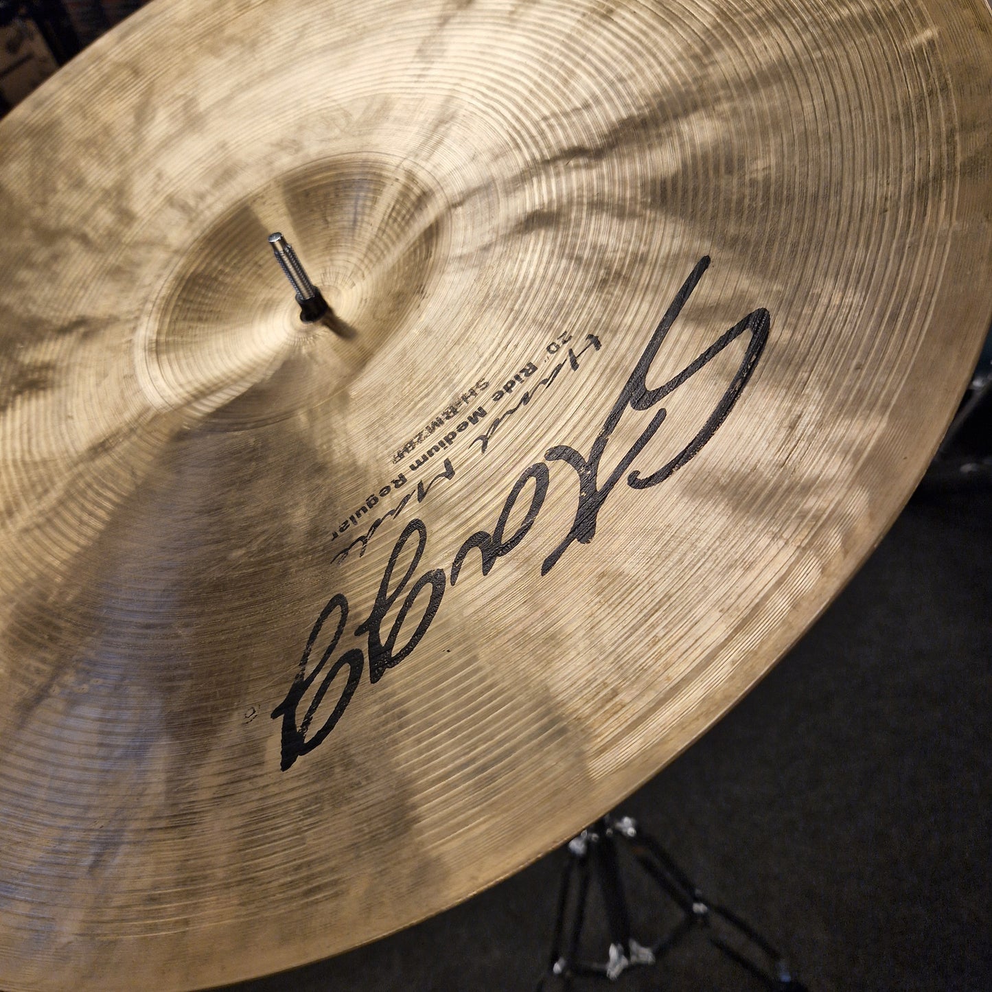 Pre-Owned Stagg Close-up of a Stagg cymbal with visible branding.