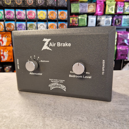 Pre-Owned Dr. Z Trainwreck Audio equalizer panel with knobs and branding on a gray background