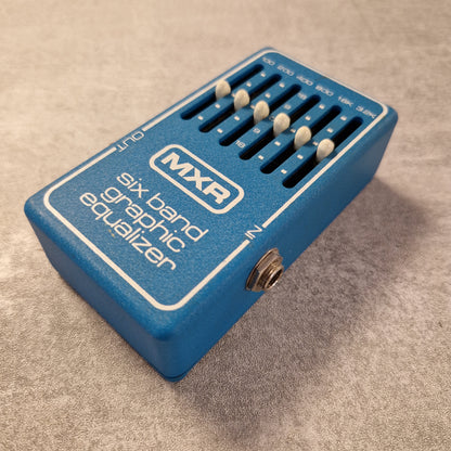 Pre-Owned MXR MX-109 Blue MXR six band graphic equalizer pedal on a textured surface