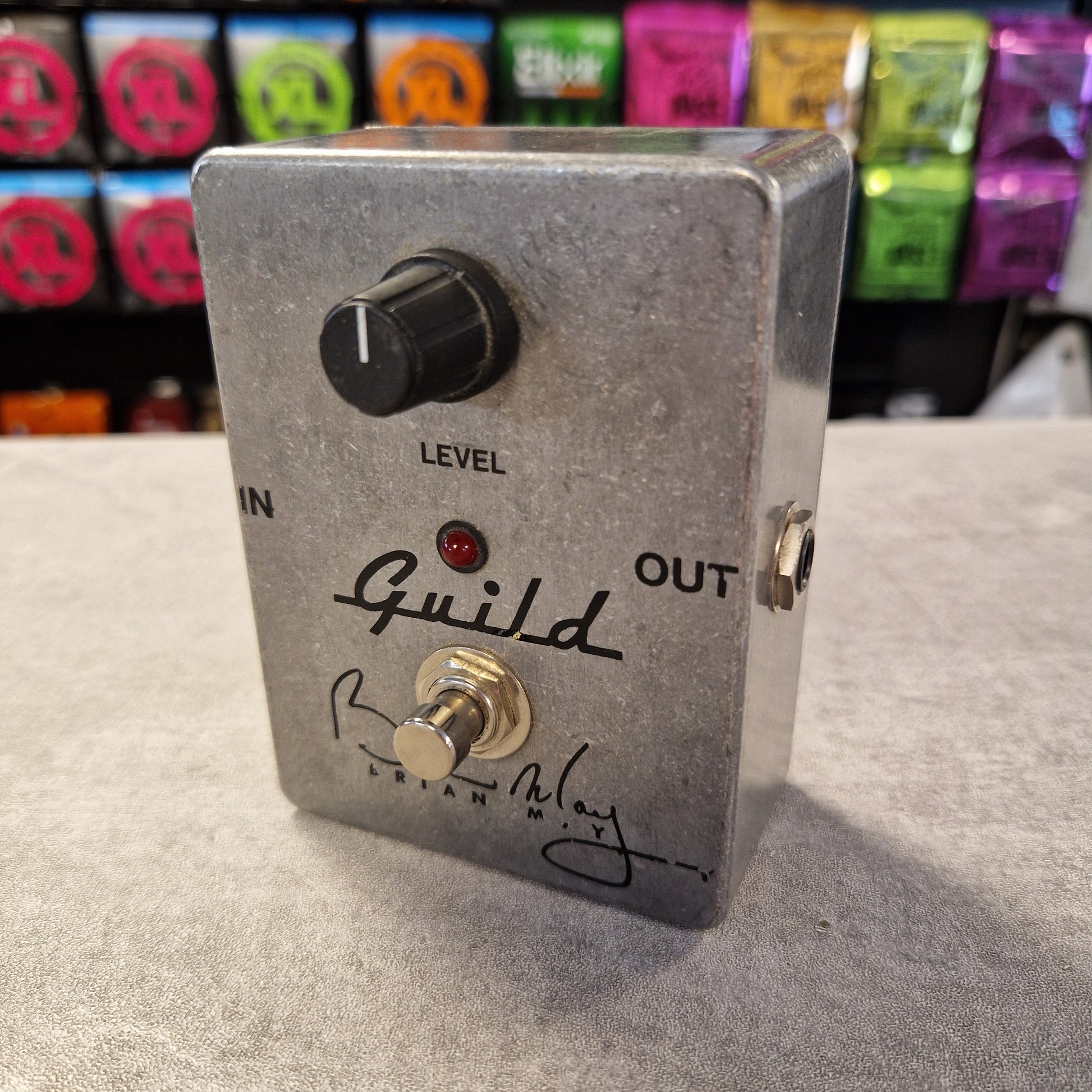 Pre-Owned Guild Brian May Guitar effects pedal with 'Guild' branding on a gray background