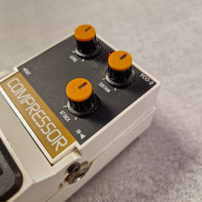 Pre-Owned Tokai Z-II TCO-2 Compressor pedal with three knobs on a gray background