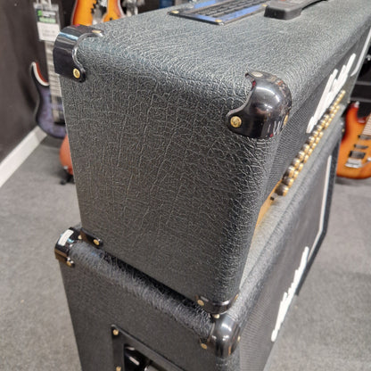 Pre-Owned Marshall JVM410H Close-up of a guitar amplifier with a textured surface