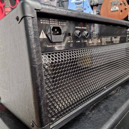 Pre-Owned Randall KH-120 Close-up of a guitar amplifier with control panel and mesh design.