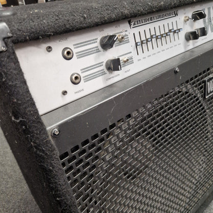 Pre-Owned Warwick BC300 Close-up of a speaker cabinet with control panel and grille