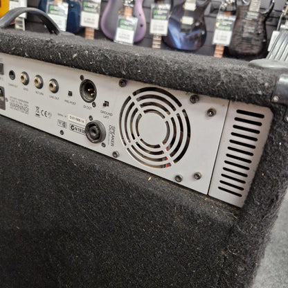 Pre-Owned Warwick BC300 Back panel of an audio amplifier with various connectors and labels.