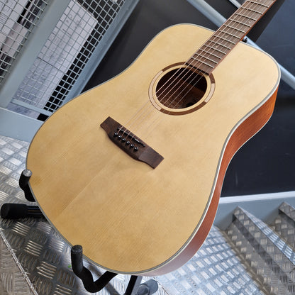 Pre-Owned Tanglewood TS5 Acoustic guitar on a stand with a cityscape background