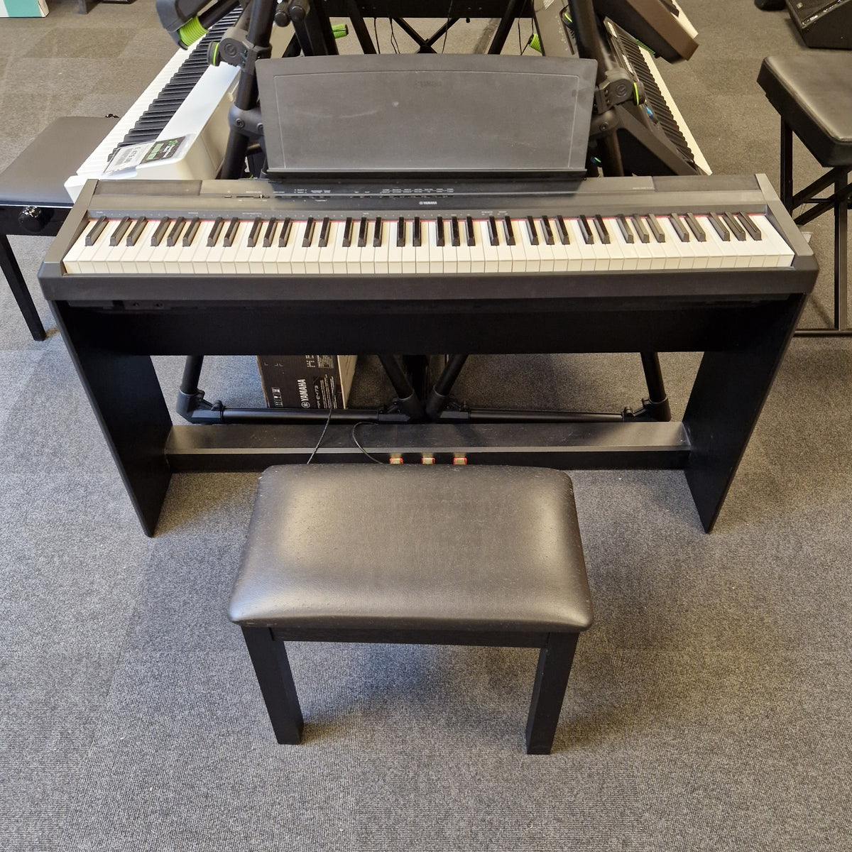 Pre-Owned Yamaha P-115 Portable Keyboard w/ Stand, Pedal Unit & Bench