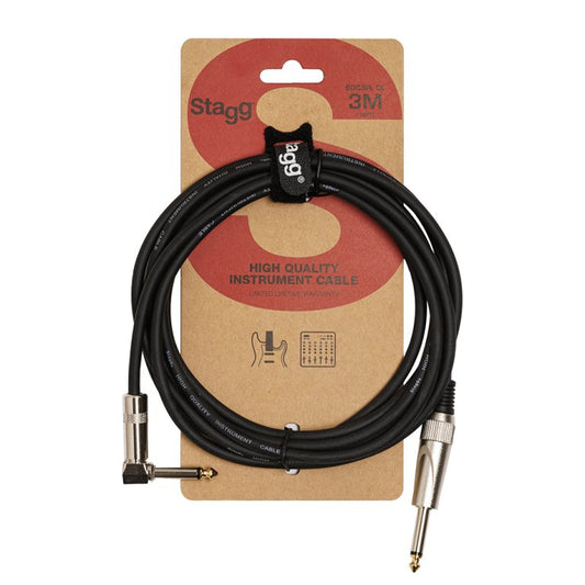 Stagg SGC3PL DL 3m / 10ft Instrument Cable - Angled