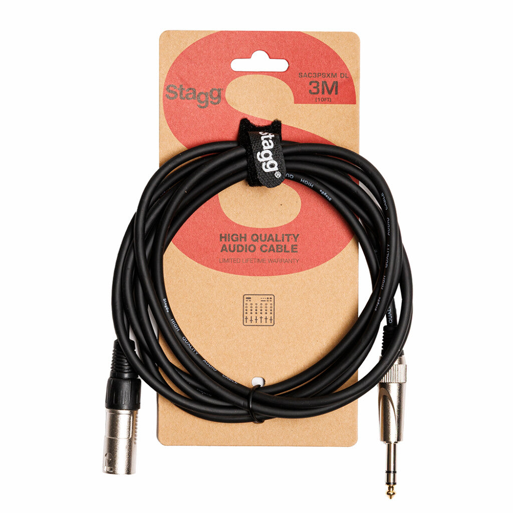Stagg SAC3PSXM DL 3m / 10ft Stereo Jack to XLR Male Audio Cable