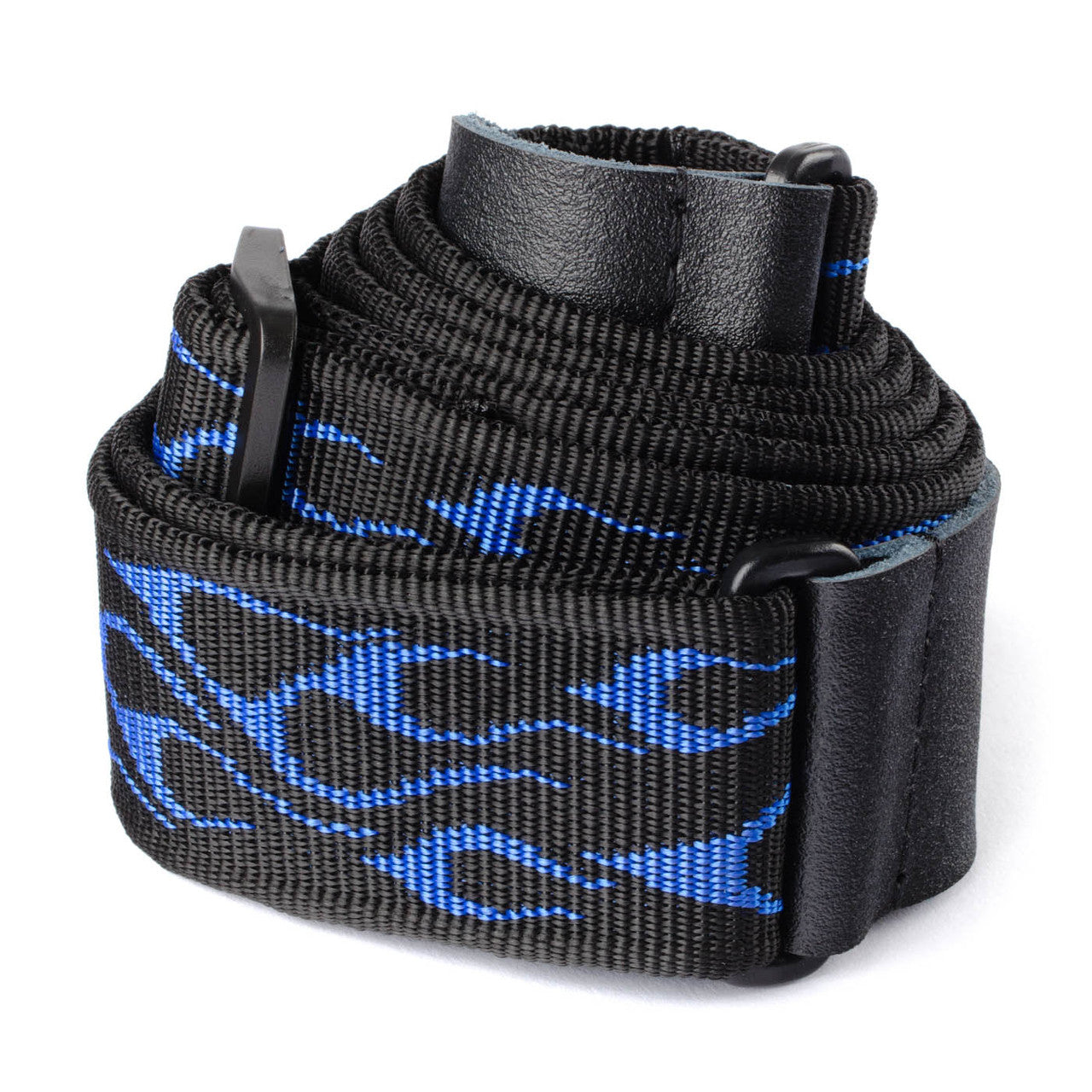 Dunlop Strap - D38-11BL Flambe Blue Rolled up