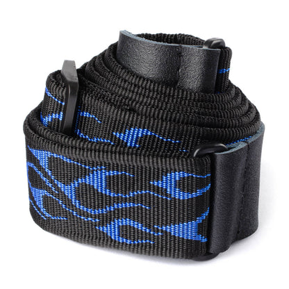 Dunlop Strap - D38-11BL Flambe Blue Rolled up