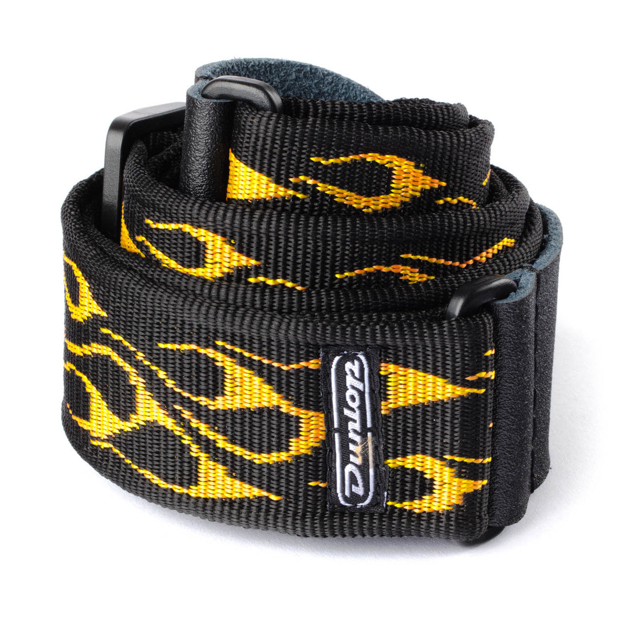 Dunlop Strap - D38-11OY Flambe Orange Yellow Rolled Up
