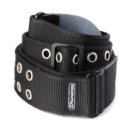 Dunlop Strap - D38-19BK Grommet Black rolled up