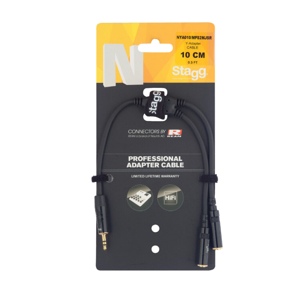 Stagg NYA010/MPS2MJSR Y-Adapter Cable - Mini Stereo Phone Plug / 2x Mini Stereo Phone Jack
