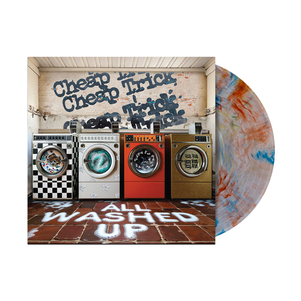 Cheap Trick - All Washed Up Vinyl record cover with washing machines and 'All Washed Up' text, featuring the band Cheap Trick.