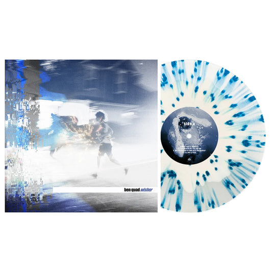 Ben Quad - Wisher Vinyl record with a colourful splatter design and cover featuring a person.