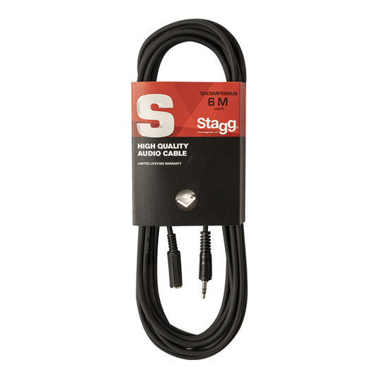 Stagg SAC6MPSBMJS 6m / 20ft Mini Jack Male to Female Cable