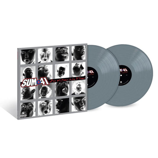 Sum 41 - All Killer No Filler (25th Anniversary Glow In Dark Silver) Vinyl Vinyl record with cover featuring multiple faces and 'Sum 41' logo on a white background