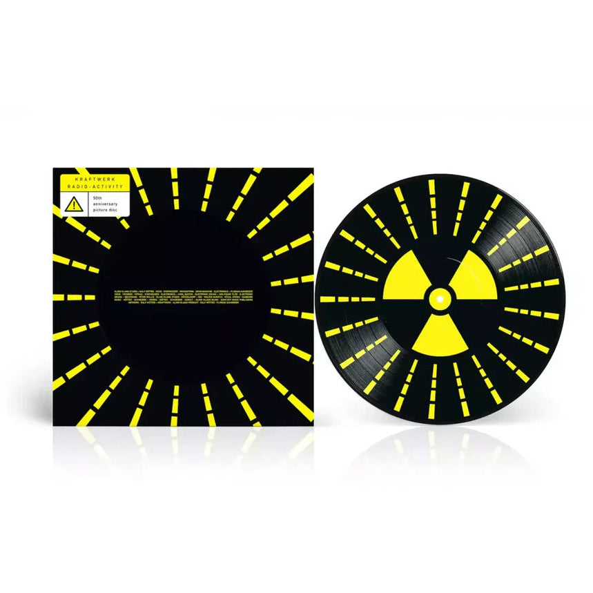 Kraftwerk - Radio-Activity (50th Anniversary Edition) Vinyl Vinyl record with a yellow radiation symbol on a black background