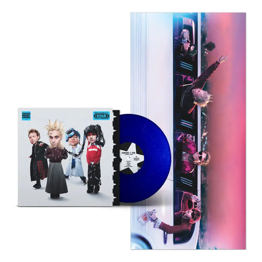 5 Seconds of Summer - EVERYONE'S A STAR Vinyl record with colorful cover and blue disc on a white background