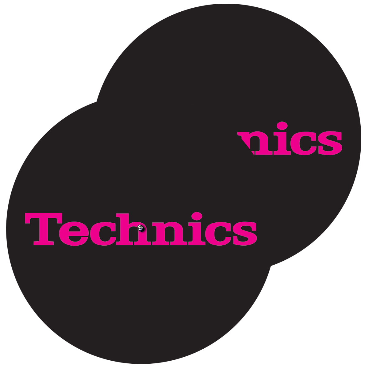 Technics Slipmat Simple 3 - Pink on Black (2 Pack)